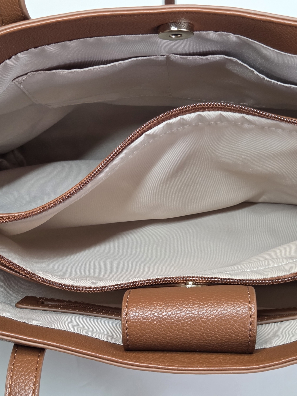LC Lauren Conrad Cognac Brown Pebbled Tote - Picture 9 of 14